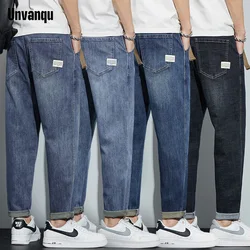 Unquvan Harajuku Street Fashion Men's Slim Jeans Spring Summer Office Business Casual Retro Small Straight Versatile Harem Pants