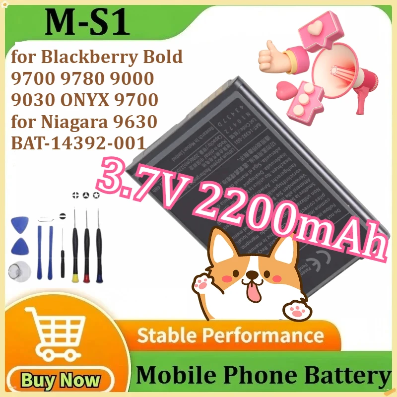 M-S1 MS1 لبلاك بيري بولد 9700 9780 9000 9030 أونيكس 9700 ل نياجرا 9630 BAT-14392-001 بطارية الهاتف المحمول 3.7 فولت 2200 مللي أمبير + أداة #1