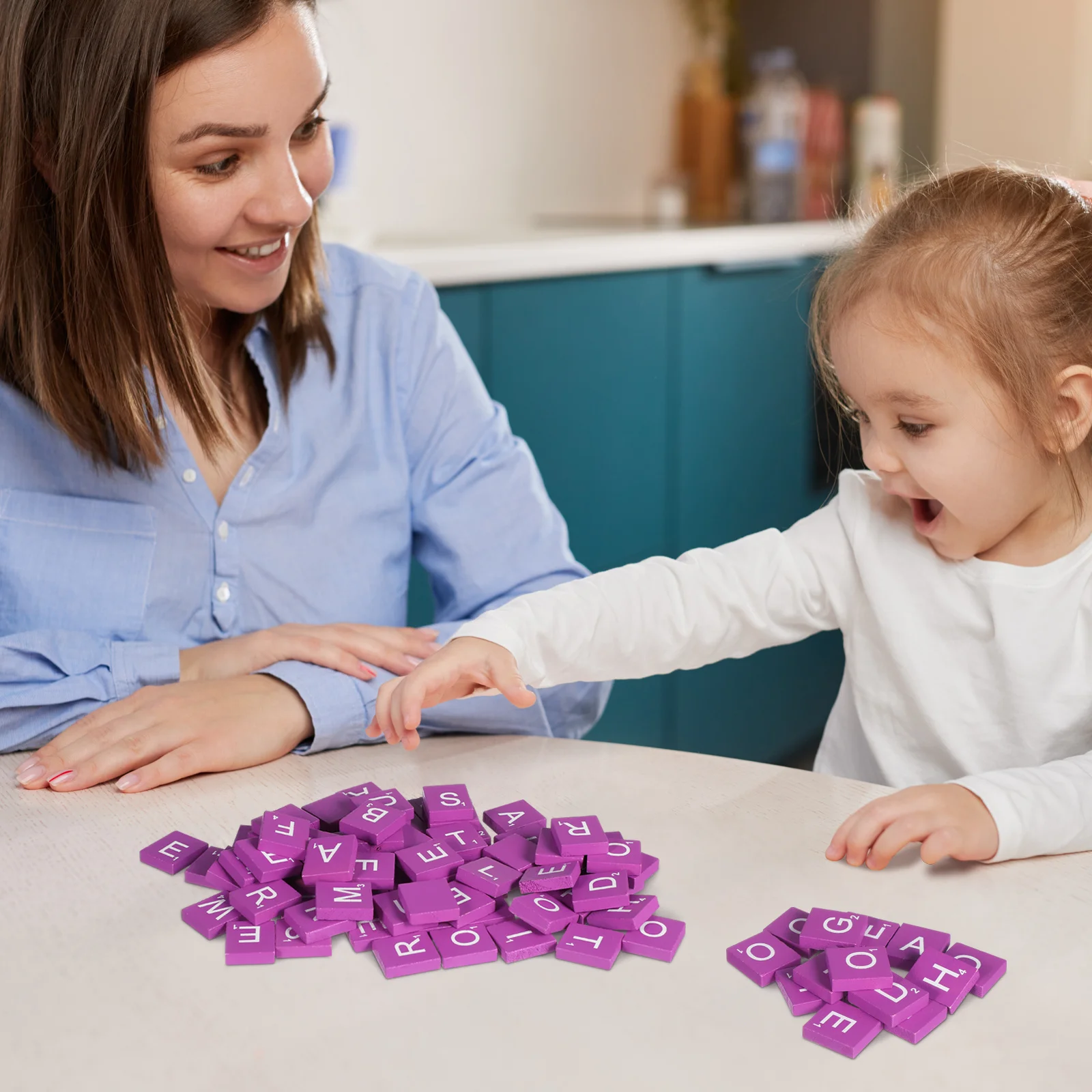 100Pcs Wooden Cubes Natural Color Smooth Surface DIY Alphabet Kids Craft Painting Educational Literacy Activities