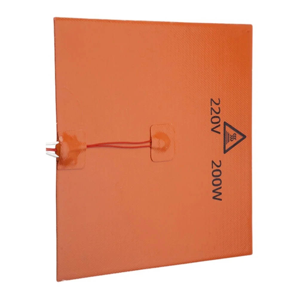 Heated Bed Mat for 3D Printers Built with Silicone Rubber for Fast Heating Cycle and Stable Temperature Maintenance