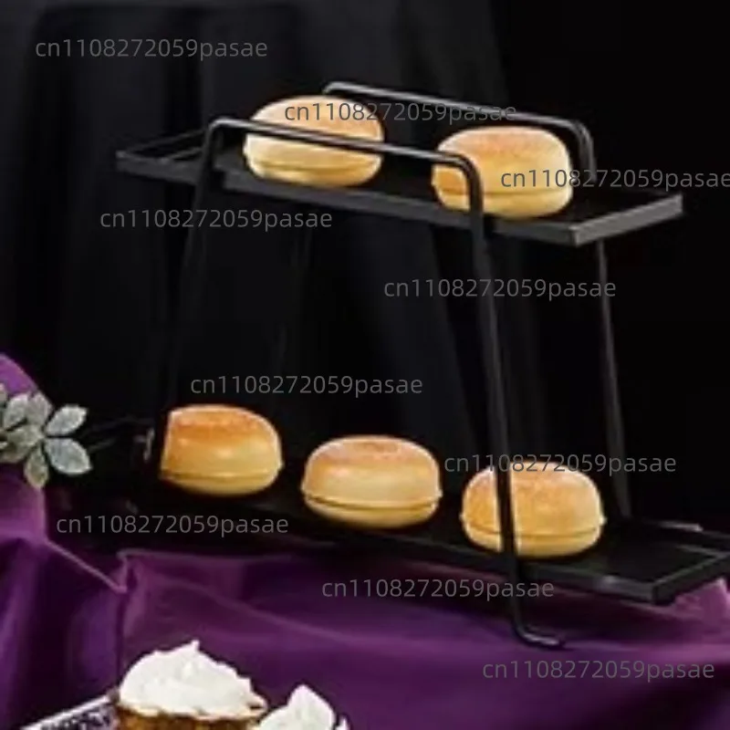 

Dessert table European black ornament, wedding decoration dim sum display shelf tray, high-end crystal shelf