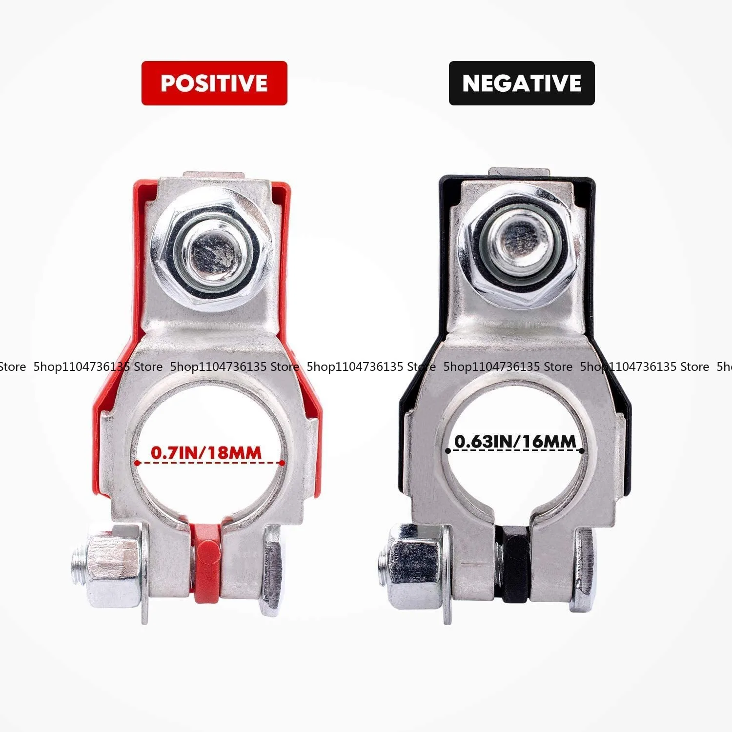 10 Pairs, Pure Copper Tin Plated Car Battery Clip, with Jacket, Battery Terminal Connection Accessories