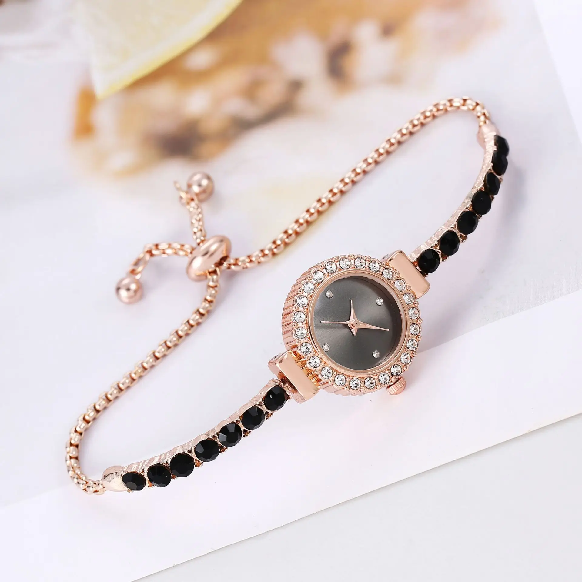 Relógio de pulseira com mostrador petit feminino، relógio de quartzo analógico، moda requintada، caixa inte ada