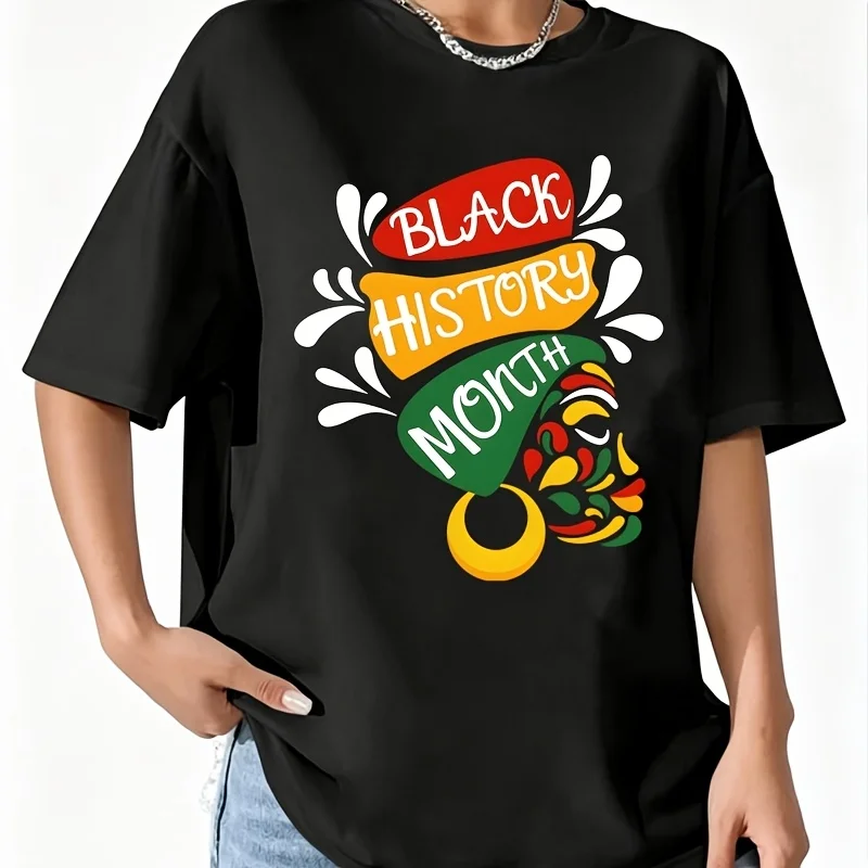 Frican Map and Rasta Symbols Print Women's 100% Cotton T-Shirt Fun Print Short Sleeve Top Casual Round Neck Tee S-5Xl