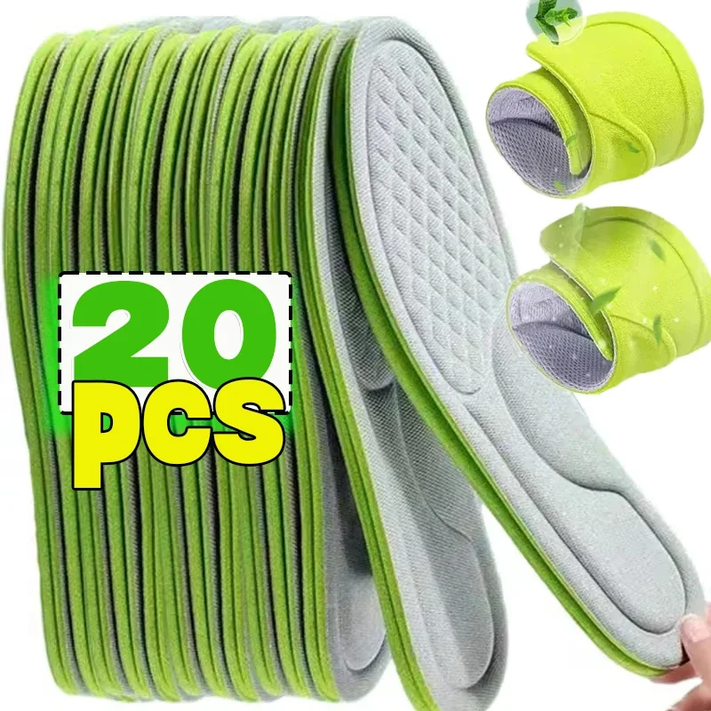 2/20pcs 5D Memory Foam Orthopedic Insoles Deodorizing Insole Shoes Sports Absorbs Sweat Soft Antibacterial Shoe Accessories