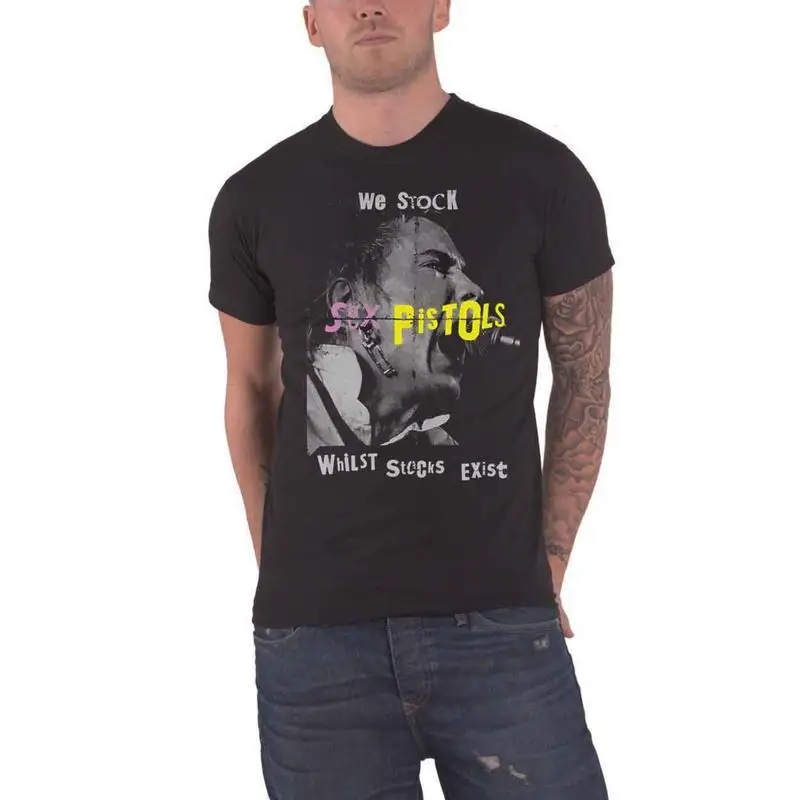Camiseta The Sex Pistols con el logo de la banda, nueva, oficial, para hombre, negra