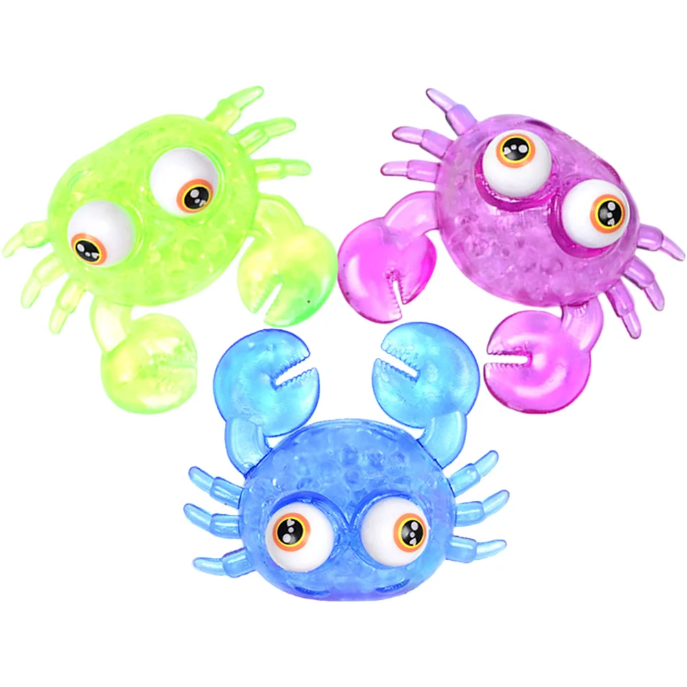 

3pcs Portable Squeeze Crab Shaped Stress Relief Ball For Anxiety Kids Supplies Adorable Pressure Fun Wear-Resistant Elastic