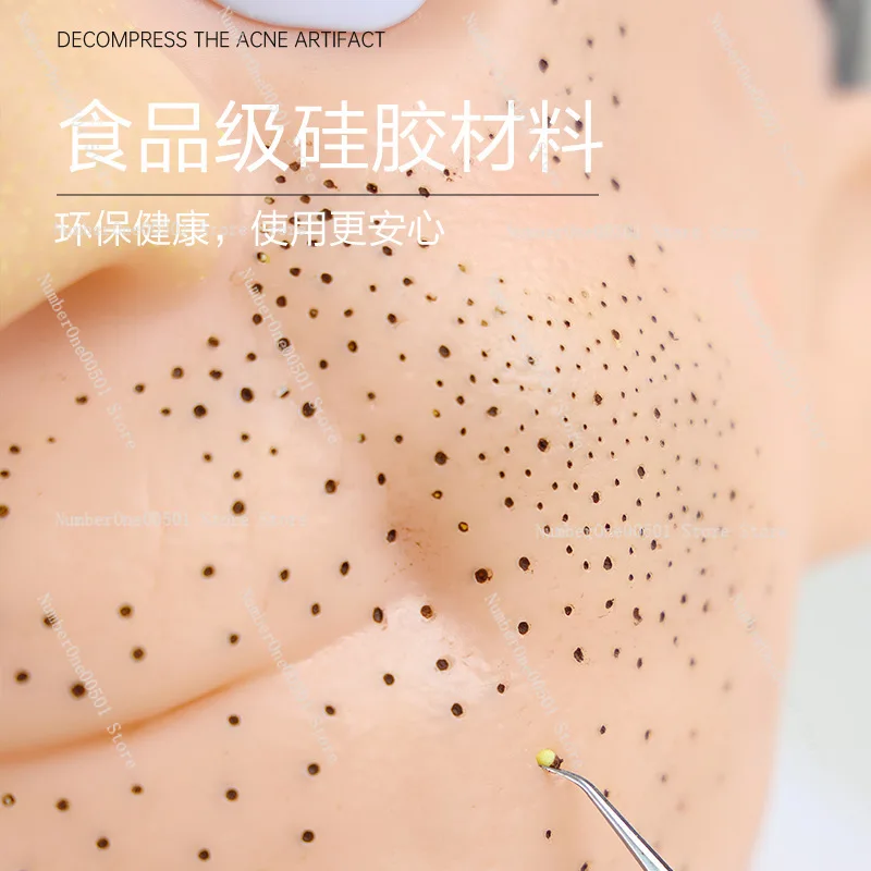 Decompression Artifact Acne Squeeze Toy Simulation Big Head Model Gift Box Hardcover Clip Acne Strawberry Nose Burst Acne Relief