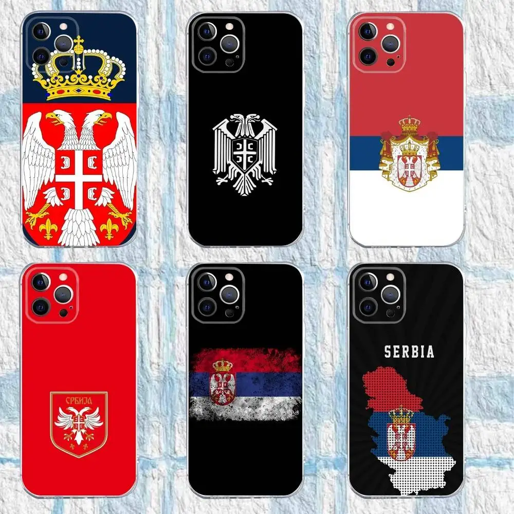 

Serbia Flag Phone Case For iPhone 16,15,14,13,12,11 Pro,Max,Plus,X,XS,XR,SE,Mini Transparent Silicone Soft