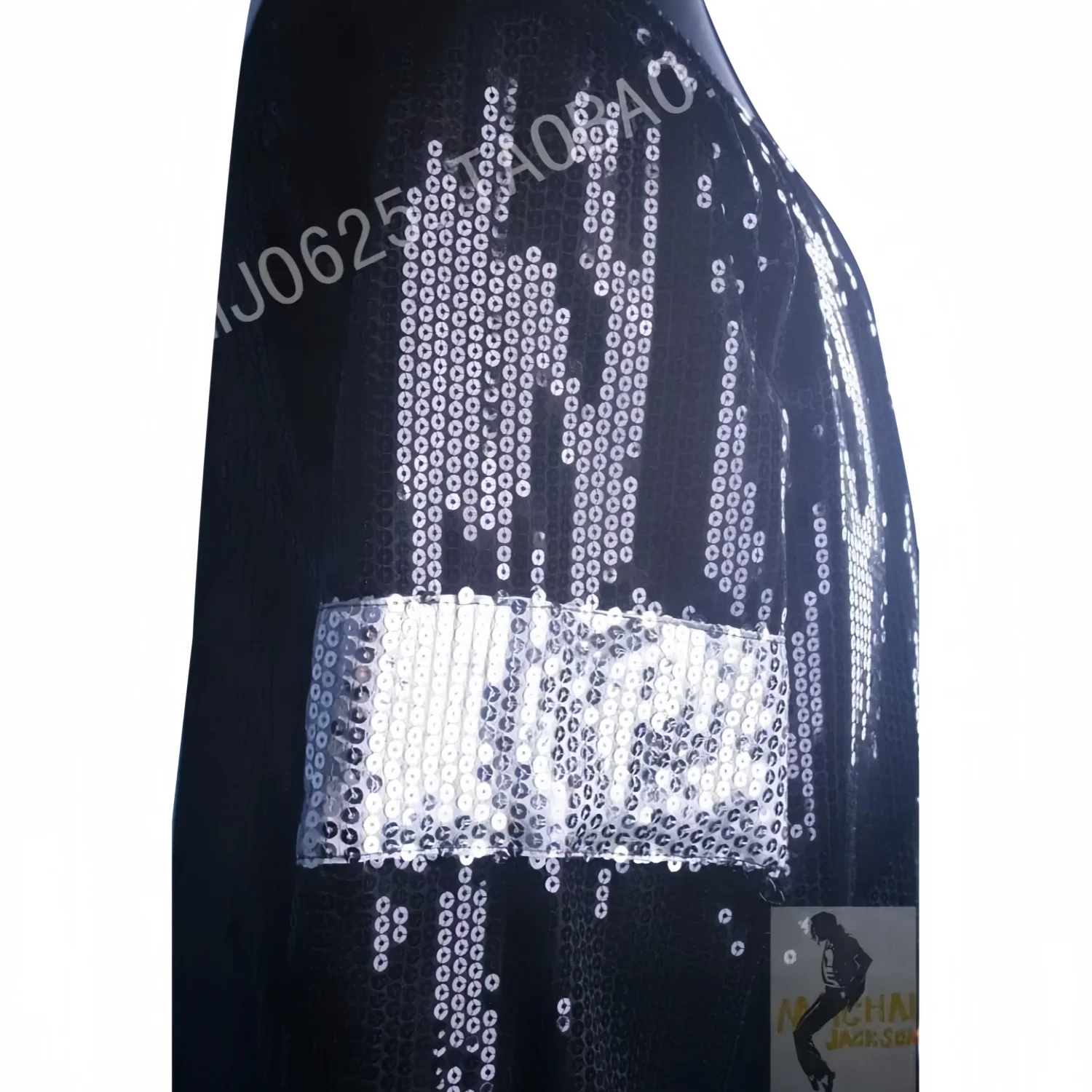 Rare Cosplay Michael Jackson Billie Jean Black Sequine Jacket with Glove Costumes for Adults Halloween