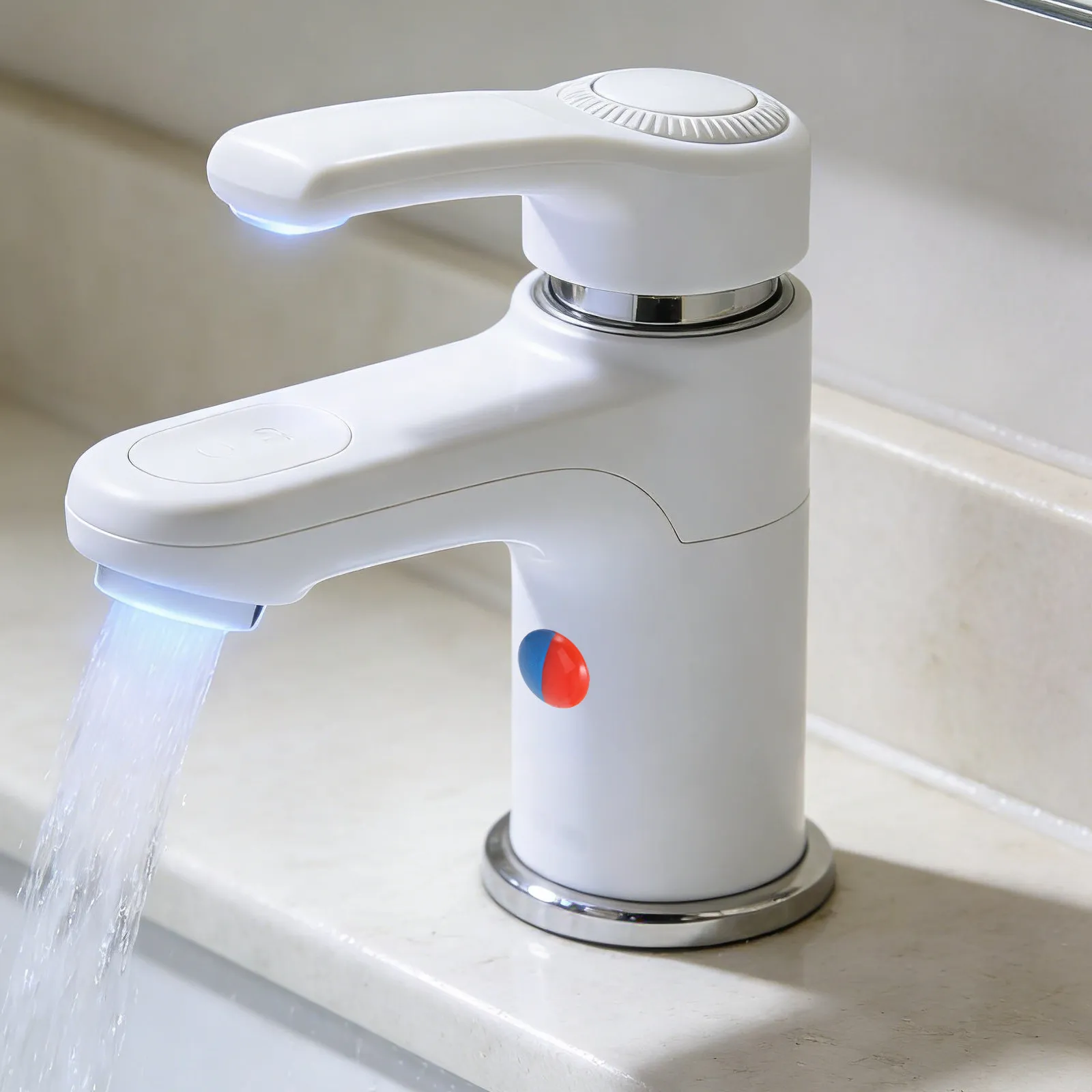 

40Pcs Replacement Faucet Knob Caps Hot Cold Water Indicator Cover for Sink Plastic Handle Caps Fits Hole Diameter 6.7mm