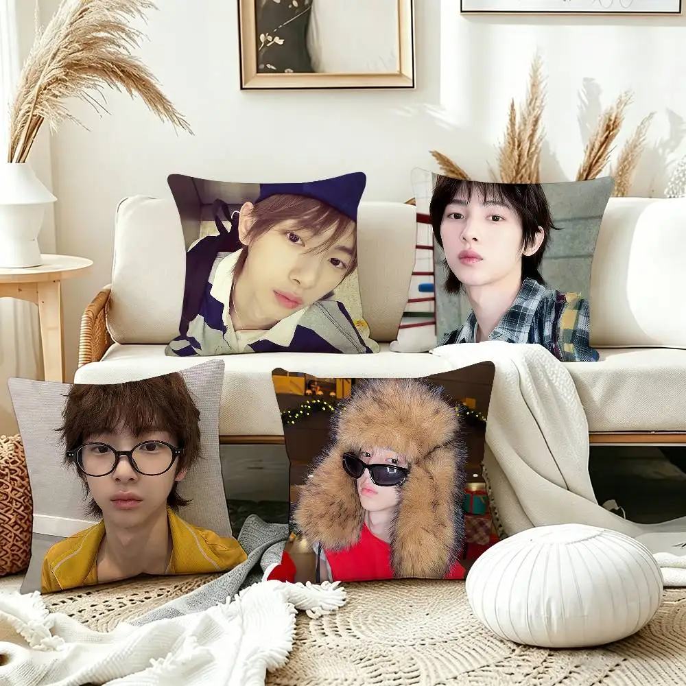 

Kpop Idol J-Juhoon Pillow Case Living Room Sofa Cushion Cover Suitable For Home Bedroom Room Decoration