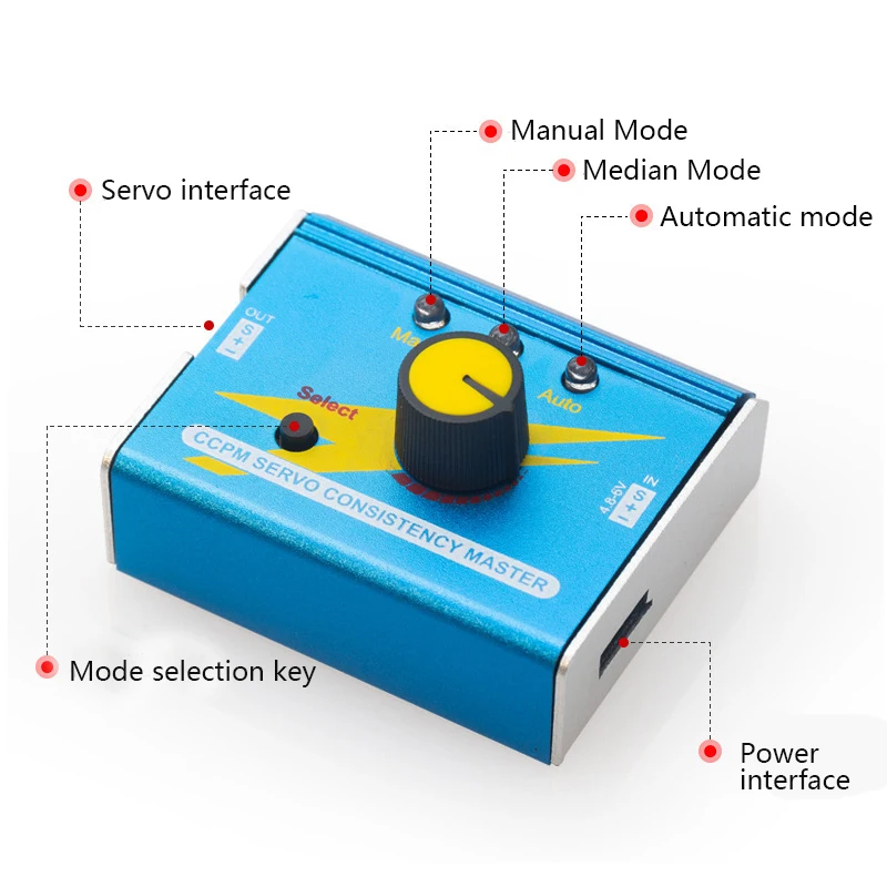 Velocità elettronica del servo tester in metallo Rc ​ ​ Master di controllo controller per aerei RC, barche per auto, servo tester RC di alta qualità