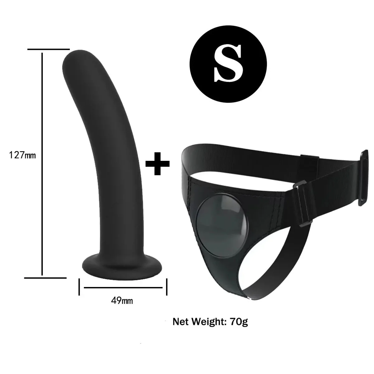Adjustable Silicone Strap On Harness with Slim Dildo Set, Beginner Pegging Dildo Panties for Women Men Couples, Soft Purple Stra view 3
