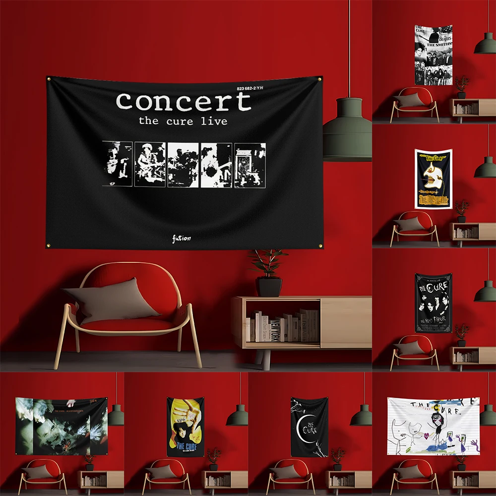 Customize 3x5 Ft the cure Band Concert Flag Polyester Printed Cars Flags Banner Tapestry for Room Garage Decor Concert Flag