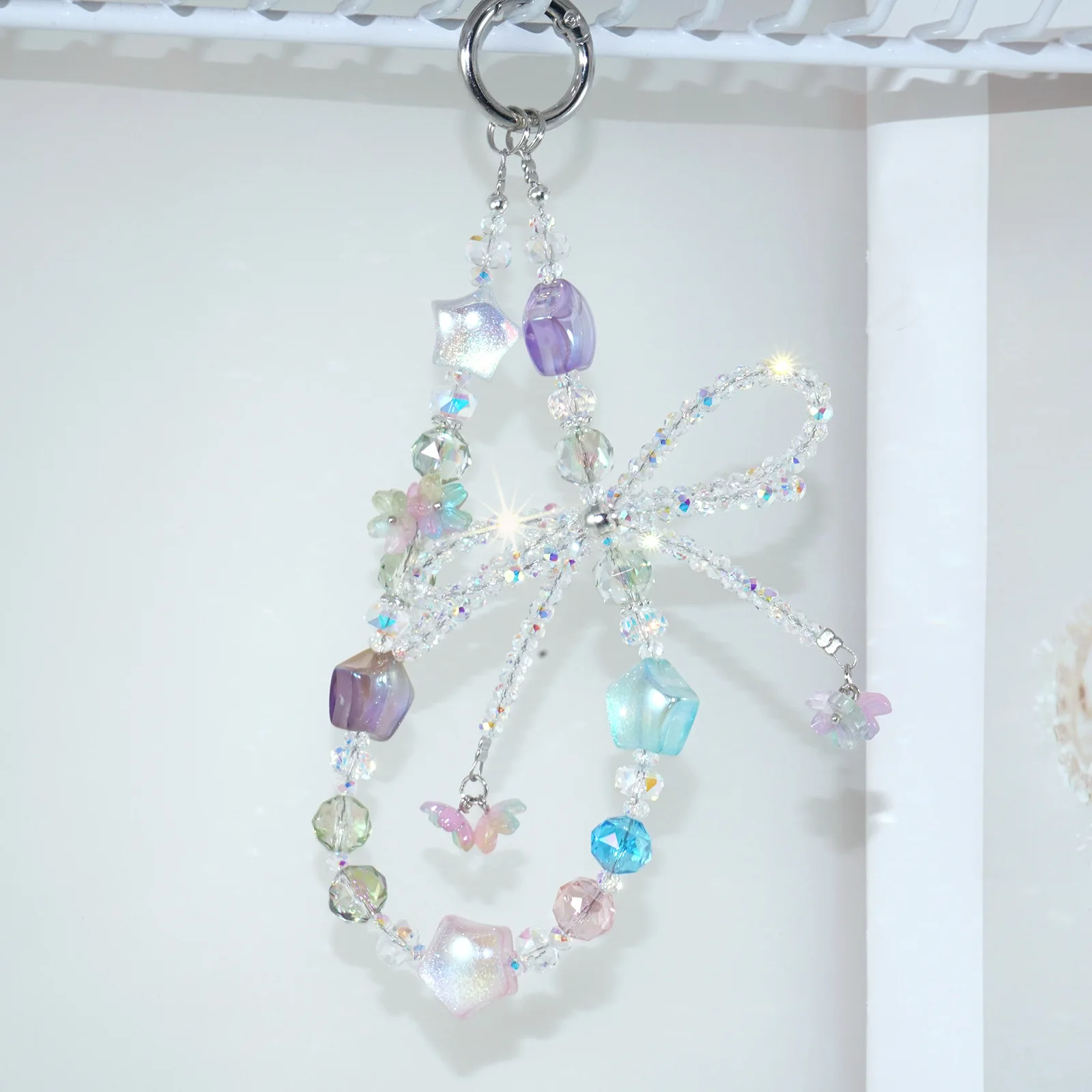 

Advanced Crystal Phone Chain, Light Luxury Starry Sky Car Keychain, Fashion Trendy Bag Chain