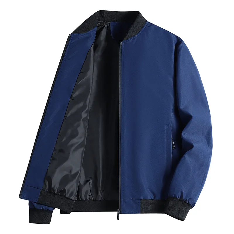 Spring Autumn Men's Stand Collar Jackets Casual Trend Outwear Solid Business Zipper Patchwork Coats Classic Style Jacket Man