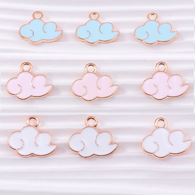 10 teile/los Cartoon Emaille Regenbogen Wolken Charms für Schmuck Machen Frauen Mode Tropfen Ohrringe Anhänger Halsketten DIY Handwerk Geschenk – Detail 11