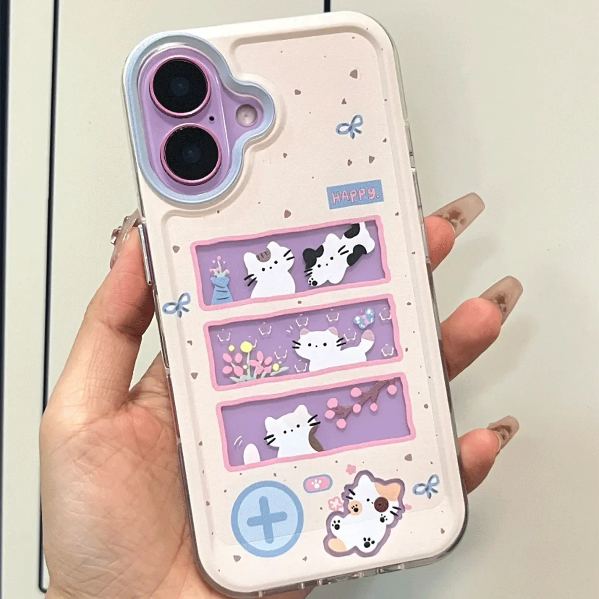 Game Twister Cute Kitten Naughty Happy Phone Case For iPhone 16 15 14 13 12 11 Pro Max XR XS Max 7 8 Plus Y2K Creative Cover