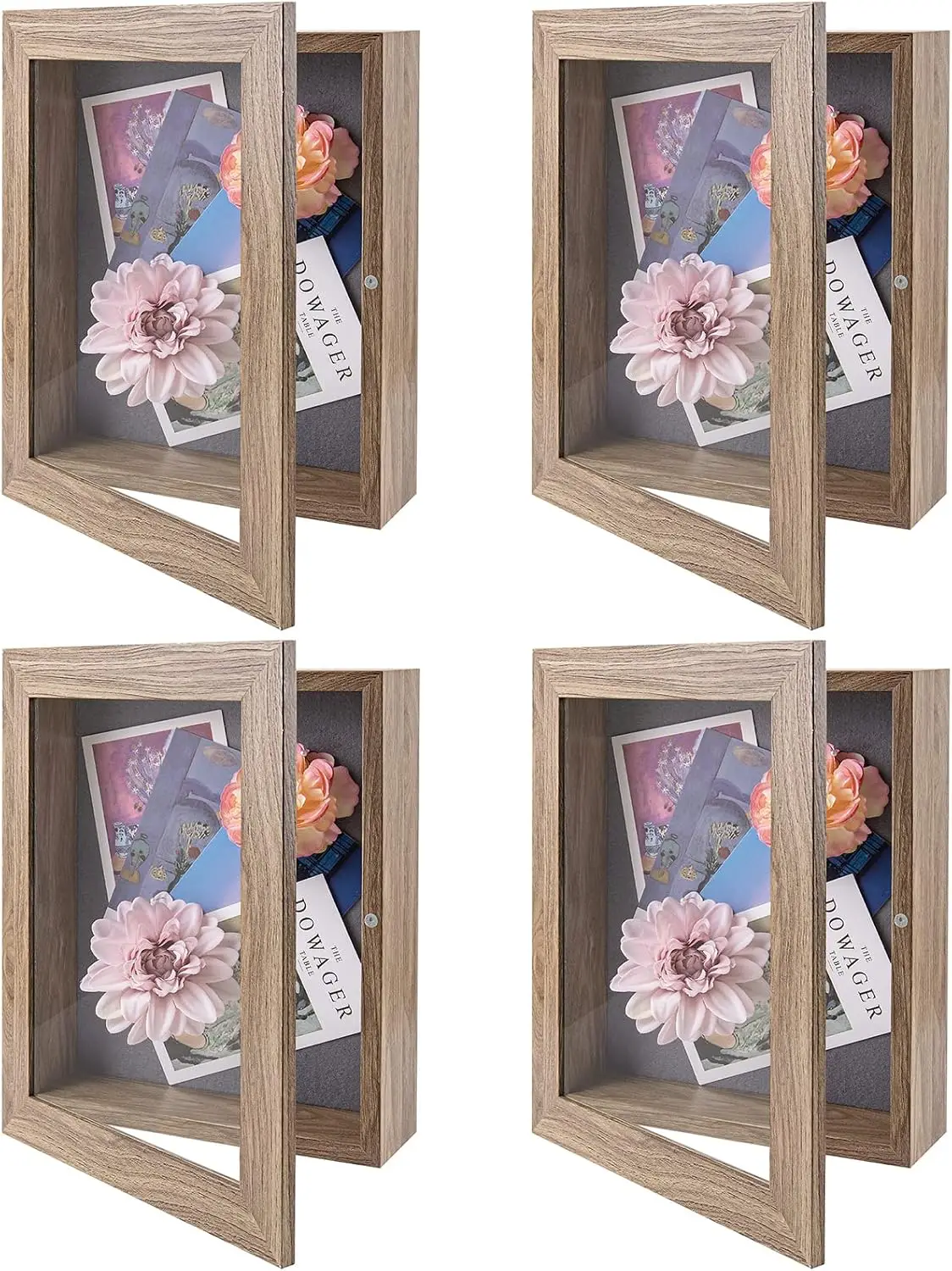, 8.5x11 Shadow Box Frame - Front Opening - 2 Inch Depth Display Box for Wall and Tabletop Display- Memory Box, 6 Pins Included