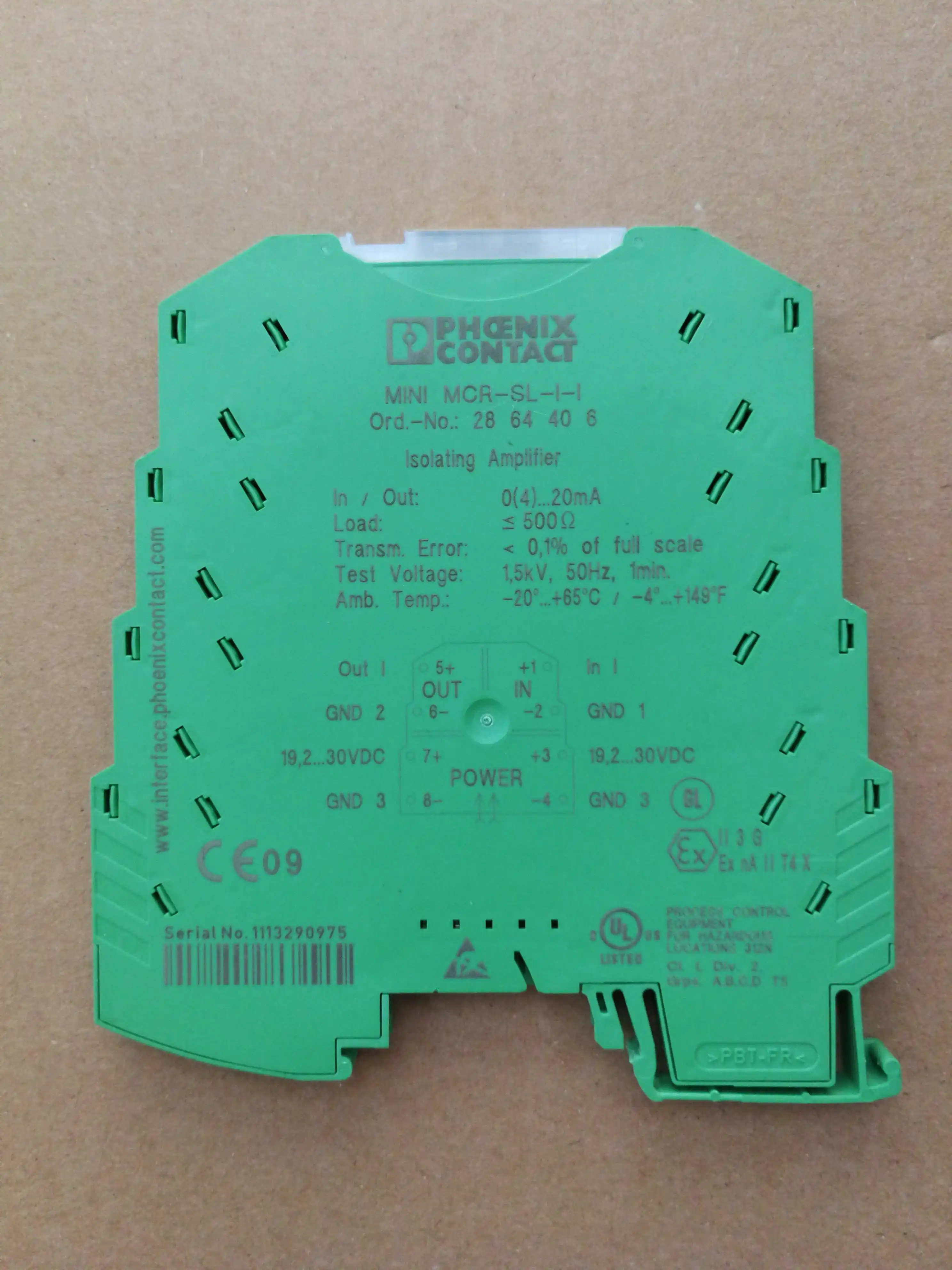 2025 PHCENIX CONTACT Phoenix Amplificador de isolamento MINI MCR-SL-I 2864406