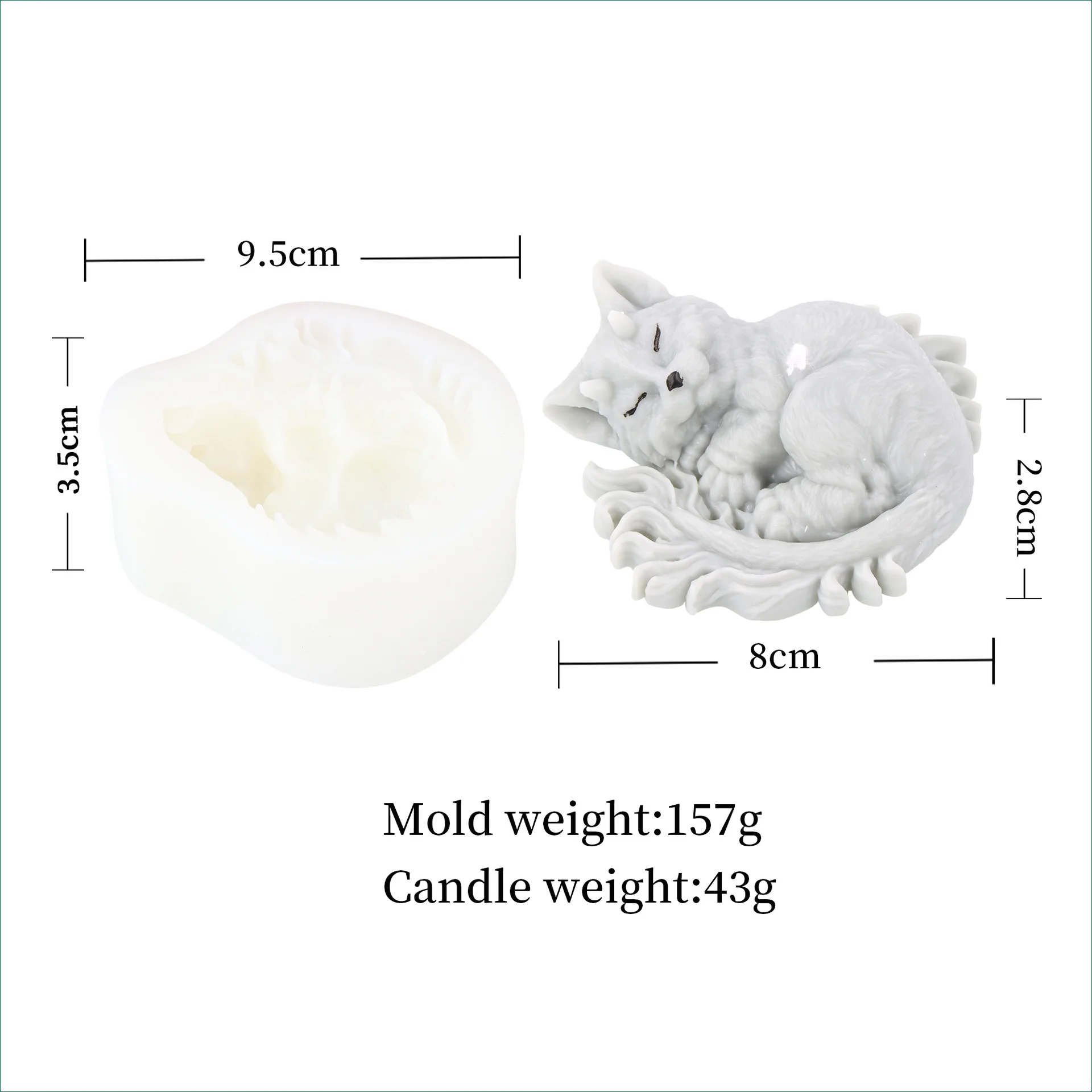 Sleeping Demon Cat Howling Wolf Silicone Mold For Epoxy Resin Ornament Chocolate Cake Decoration Homemade Crafts Kitchen  Tool