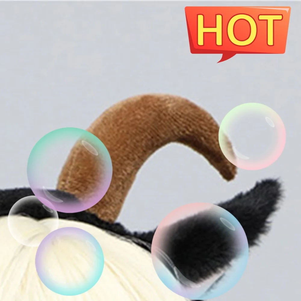 

Обруч для волос с козьими ушками, головные уборы с ушками животных, длинные повязки на голову с рогами и ягненком, аксессуары для волос «сделай сам», милые принадлежности, милые плюшевые ленты