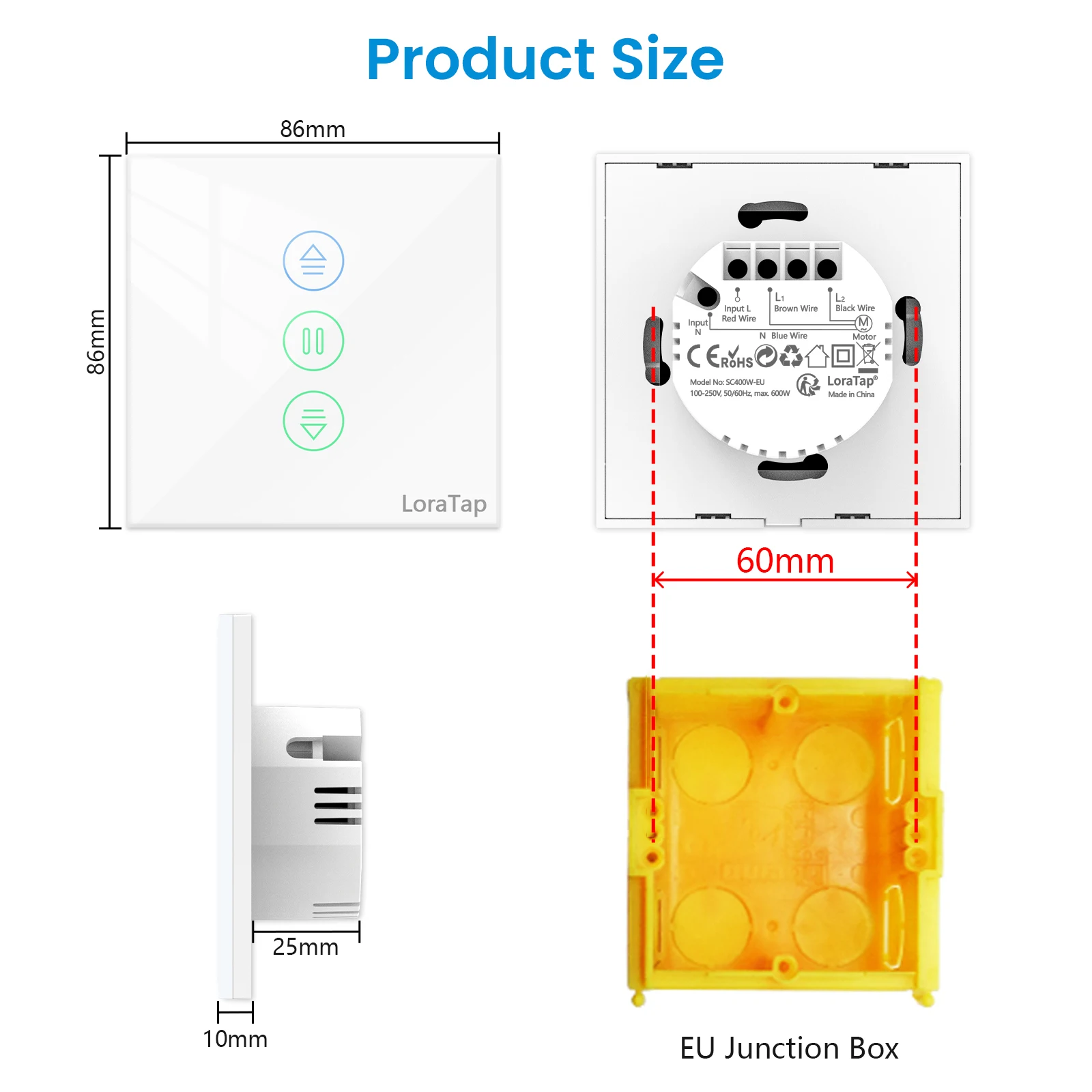 Tuya Smart Life EU WiFi Rollladen-Schalter für Motorisierte Jalousien mit Fernbedienung Google Home Alexa Echo Smart Home – Detail 12