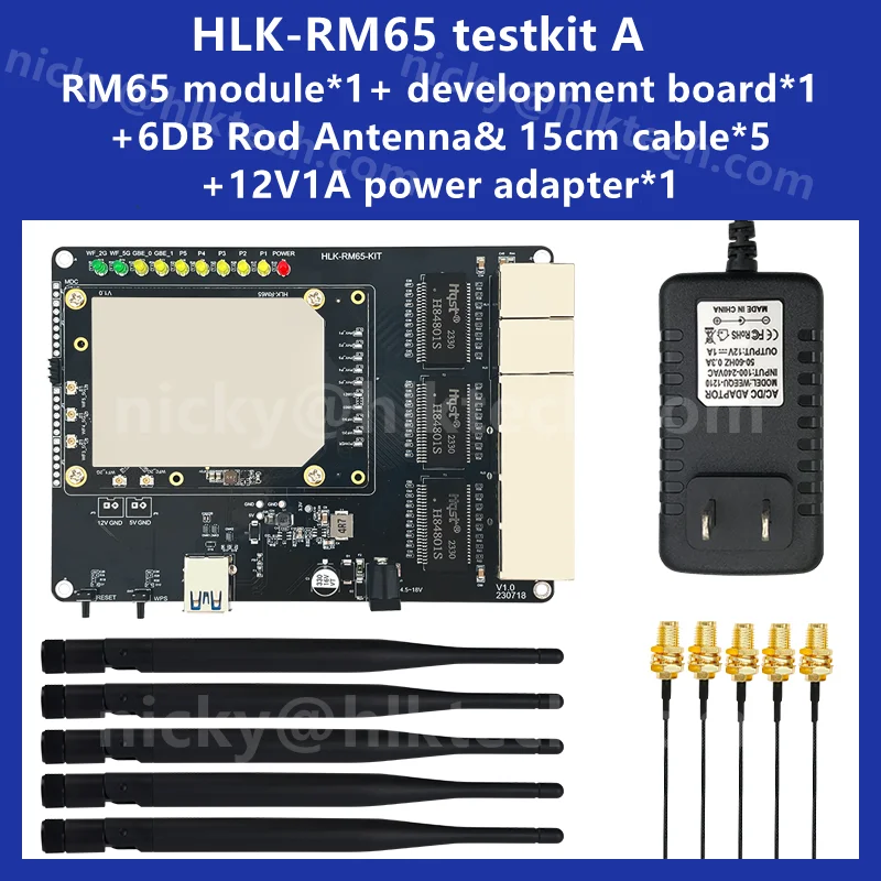 Hi-Link New  WiFi6 Router Module OPENWRT21 high transmission speed 3000Mbps MT7981B+MT7976C+MT7531A HLK-RM65 2.4G+5.8G testkit