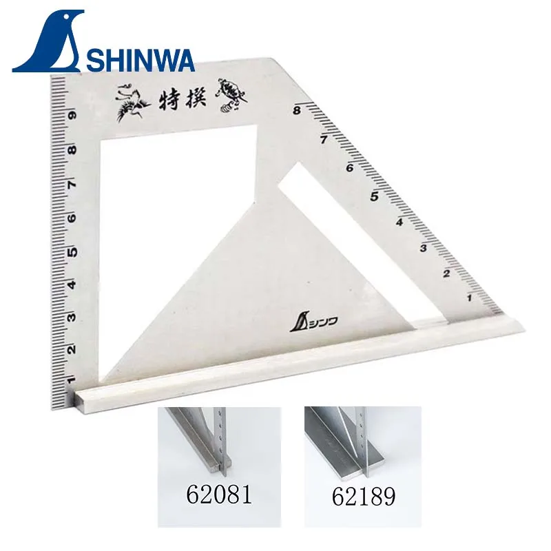SHINWA Penguin Multi Functional Miter Rule 45 90 Degree Scoring Angle Ruler For Metalworking Woodworking DIY Work 1PCS
