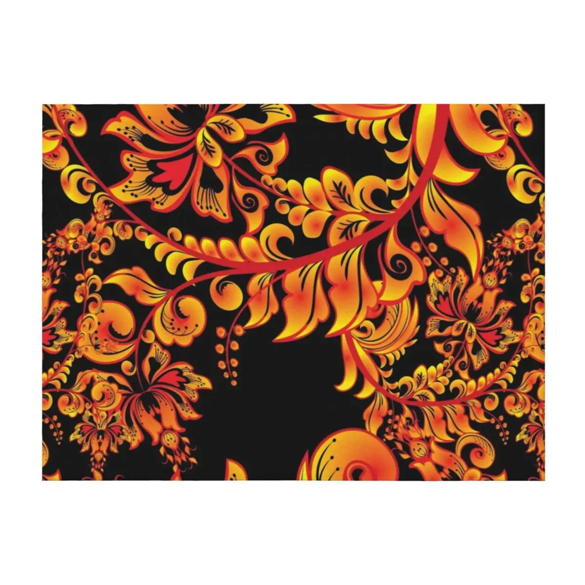 

khokhloma fire Throw Blanket For Baby Large Loose Blankets