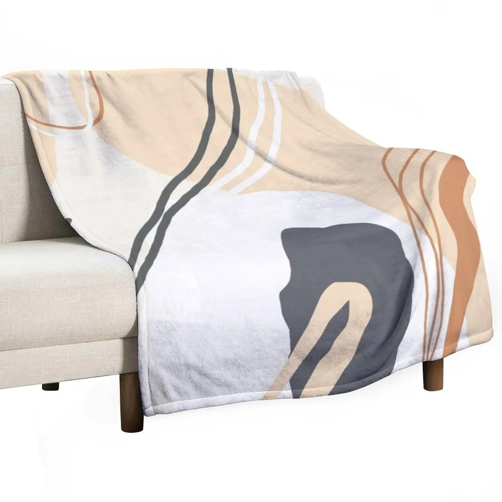 

Creme abstract shapes Throw Blanket Moving Bed linens funny gift Blankets