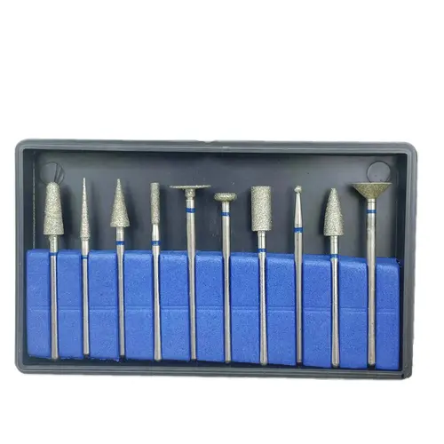 10 unids/set pulidor Dental de punta de diamante vástago HP juego de fresas rotativas pulidor de laboratorio Dental vástago de 2,35mm pulidor de pieza Hnadpiece de baja velocidad