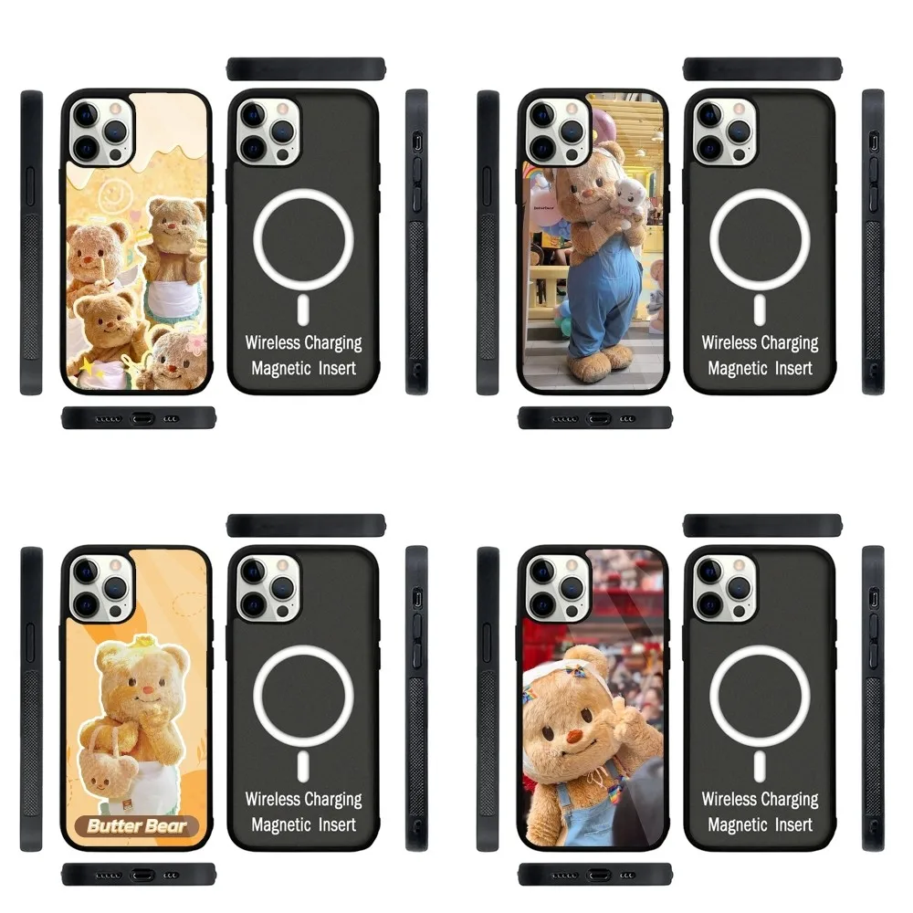 

Butter bear Phone Case Strong Magnetic For IPhone 16,15,14,13,Pro,Max,Plus,11,12,Mini For Magsafe Wireless Charging