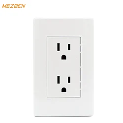 US Standard White Color PC Wall Plate 6 Holes Socket 3 Pins Socket With 1 Gang 1 Way 2 Way Switch/2 USB Type A Ports