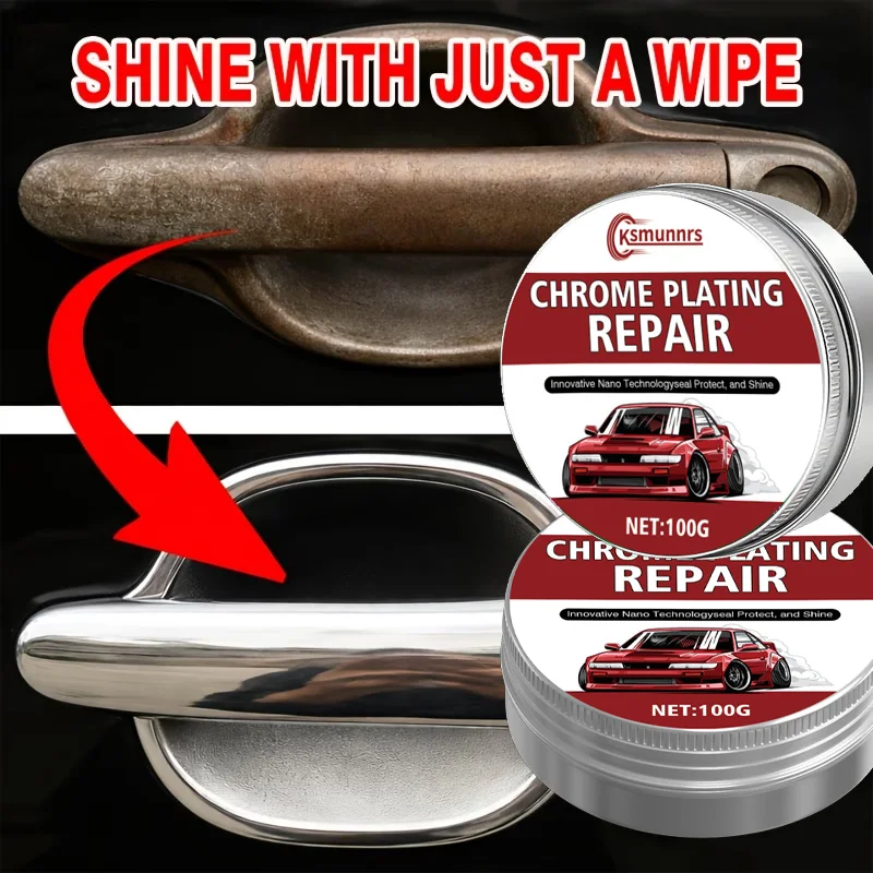 Advanced Chrome Refurbishing Paste for Car Windows Door Handles Bumpers Exhaust Pipes - Restores Shine And Luster