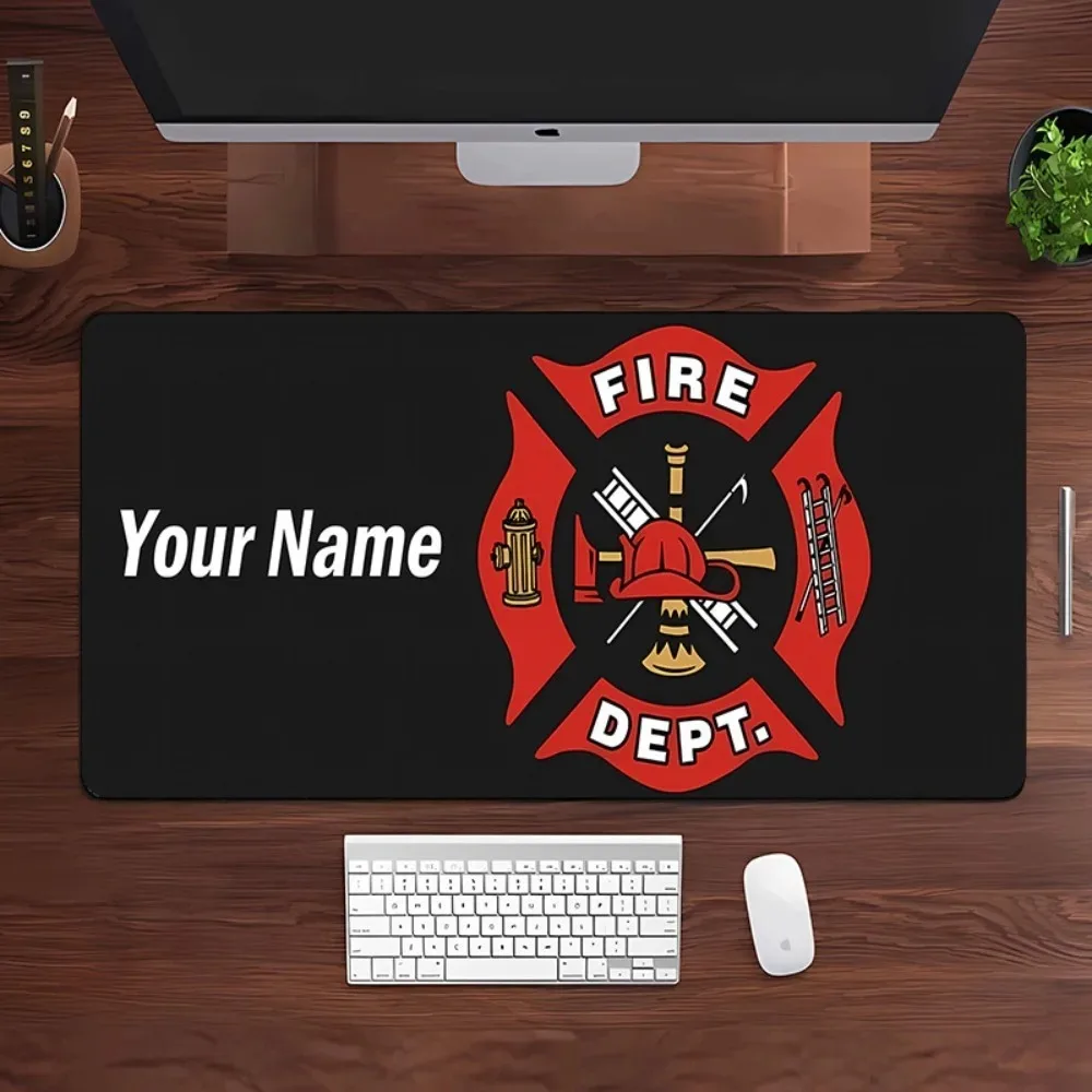 Personalized Fire Theme Desk Mouse Pad, Anti‑Slip Rubber Mat for Mechanical Keyboard, Great Present for Home Gamers