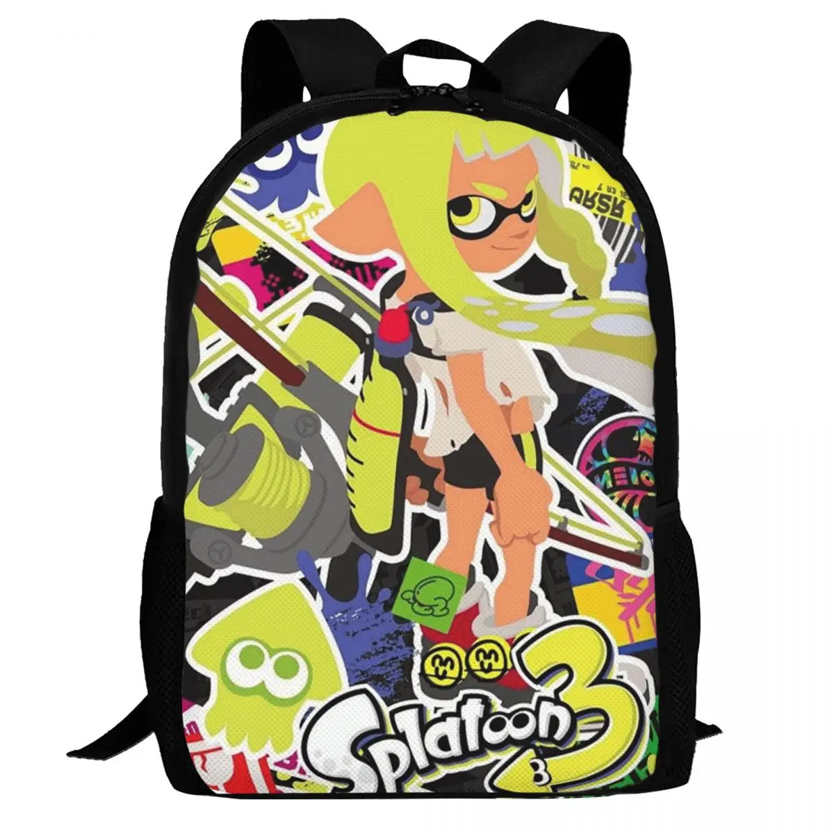 

Популярный рюкзак с героями мультфильмов Splatoon 3, большой вместительный рюкзак для детей, школьная сумка, сумки на плечо для мужчин и женщин