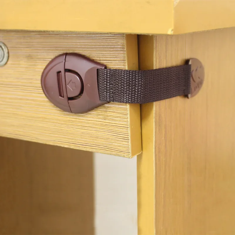 5pcs/lot Brown Cabinet Safety Lock for Baby Furniture Door Drawer Lock Refrigerator Safety Locks Child Proof Infant Protector