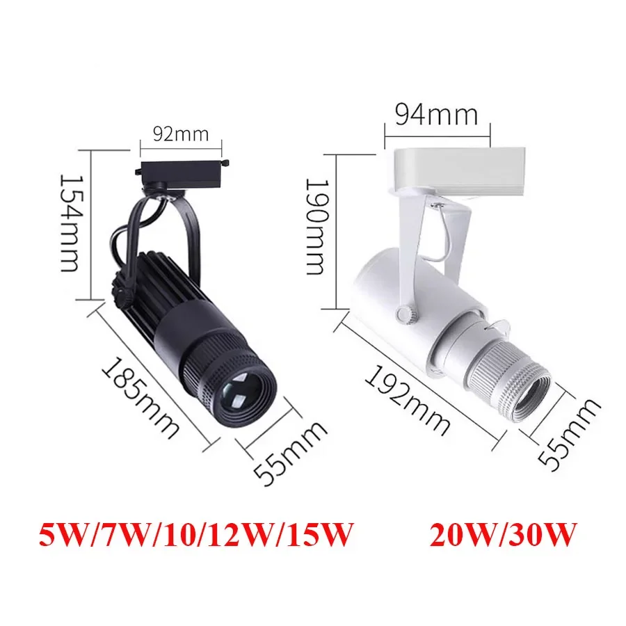 10W 20W 30W Zoomable LED Track Light With 4 Apertures Focus LED Wall Ceiling Spotlight For KTV Bar Restaurant Background Decor