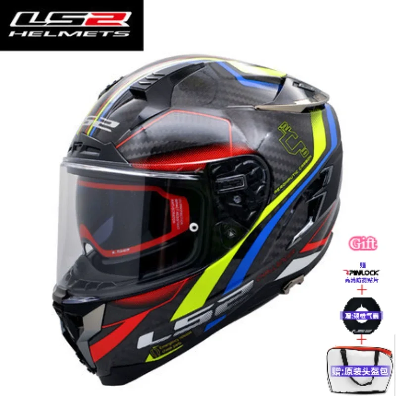 Original LS2 FF327 Motorcycle Helmet Unisex Carbon Fiber Anti-fog Full Face Approved Helmet  cascos para moto  casco moto  헬멧