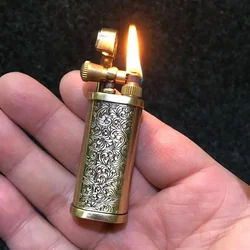 Retro Flint Oil Lighter Metal Unusual Kerosene Lighter Survival Gadget Men's Smoking Accessories Collection Gift