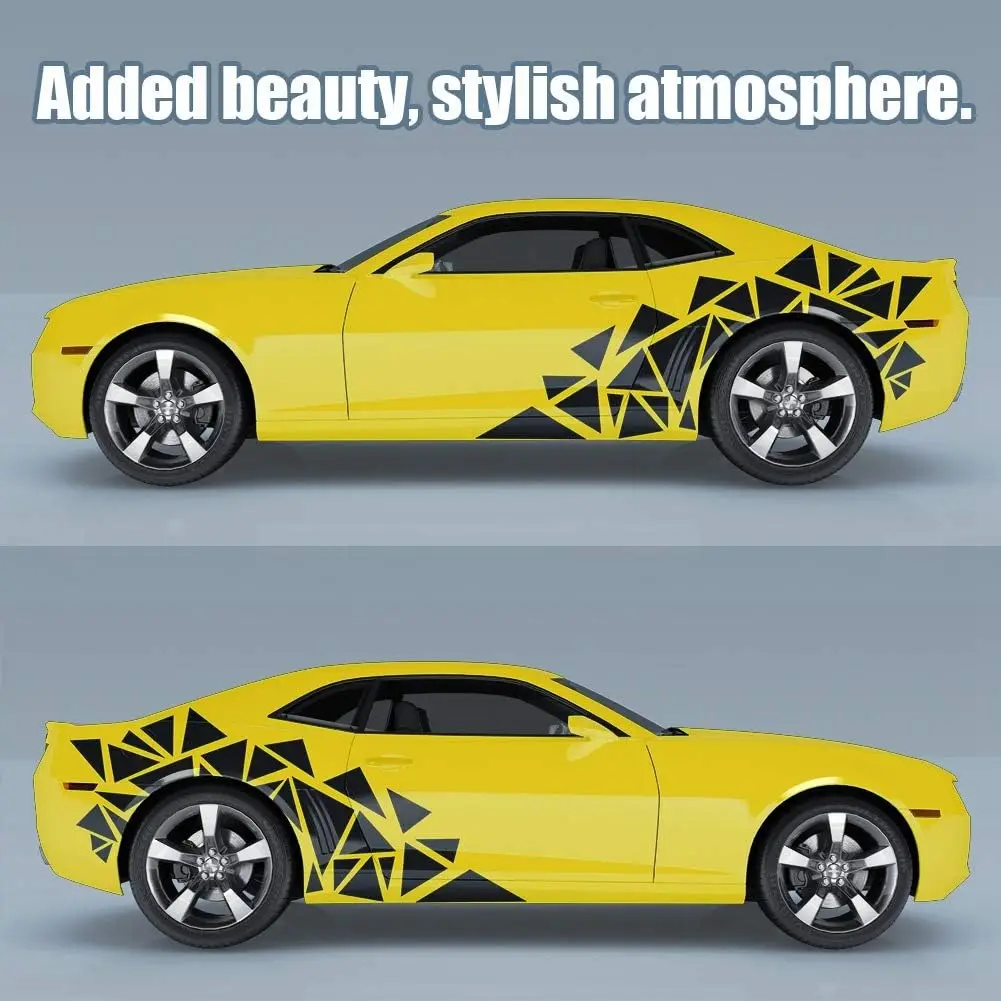 2 Pieces Triangle Car Decals Vinyl Decal Car Graphics DIY Car Body Sticker, Black