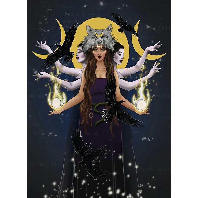 Goddess Witchcraft And Magick Witch Hekate Brunette With Smoke Women Canvas Wall Art By Ho Me Lili For Livingroom Decor