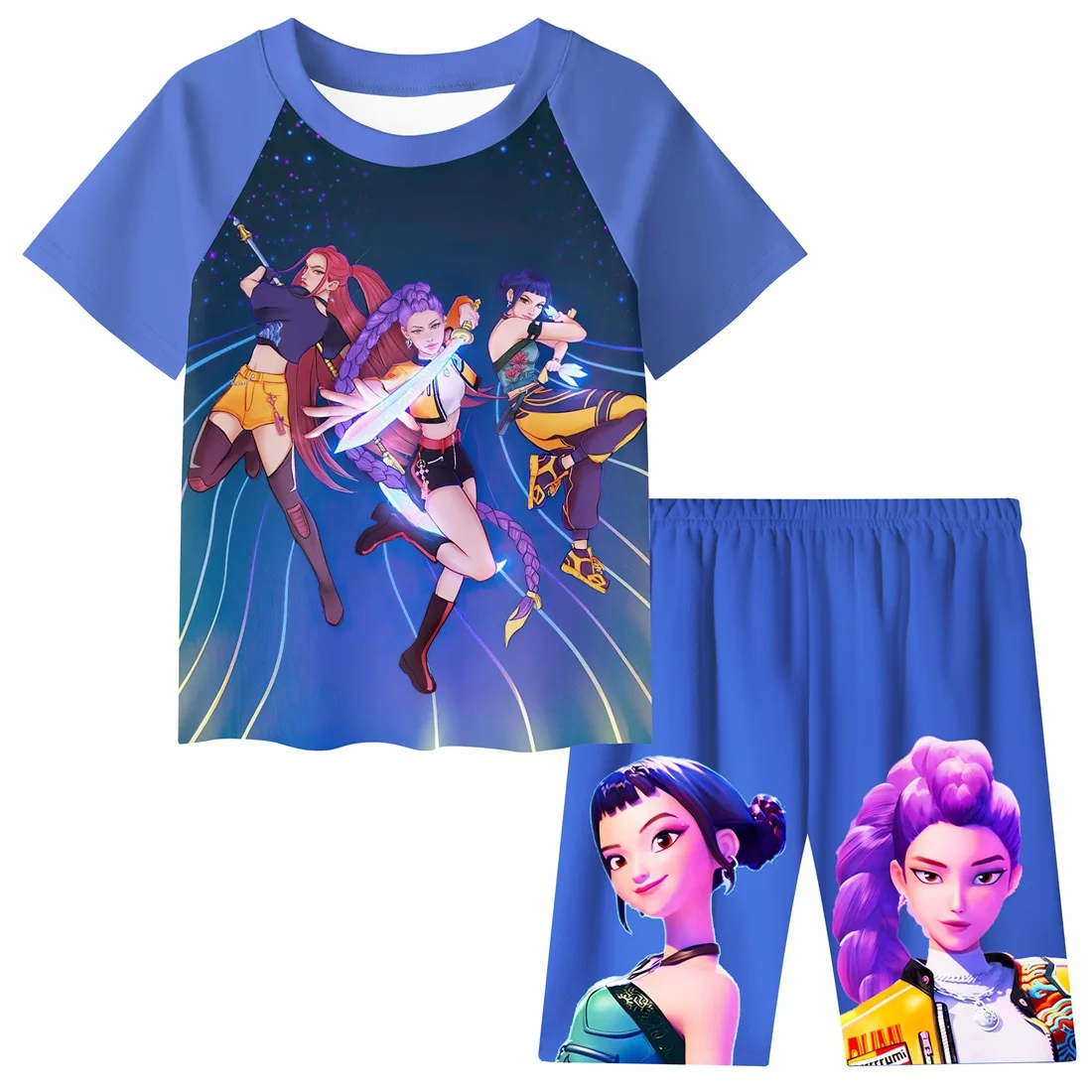 

2025 New K-POP Fantasy Girl Group Costume 2-Piece Set - Cartoon Stage Outfit for Toddler Kids Performance Dancewear