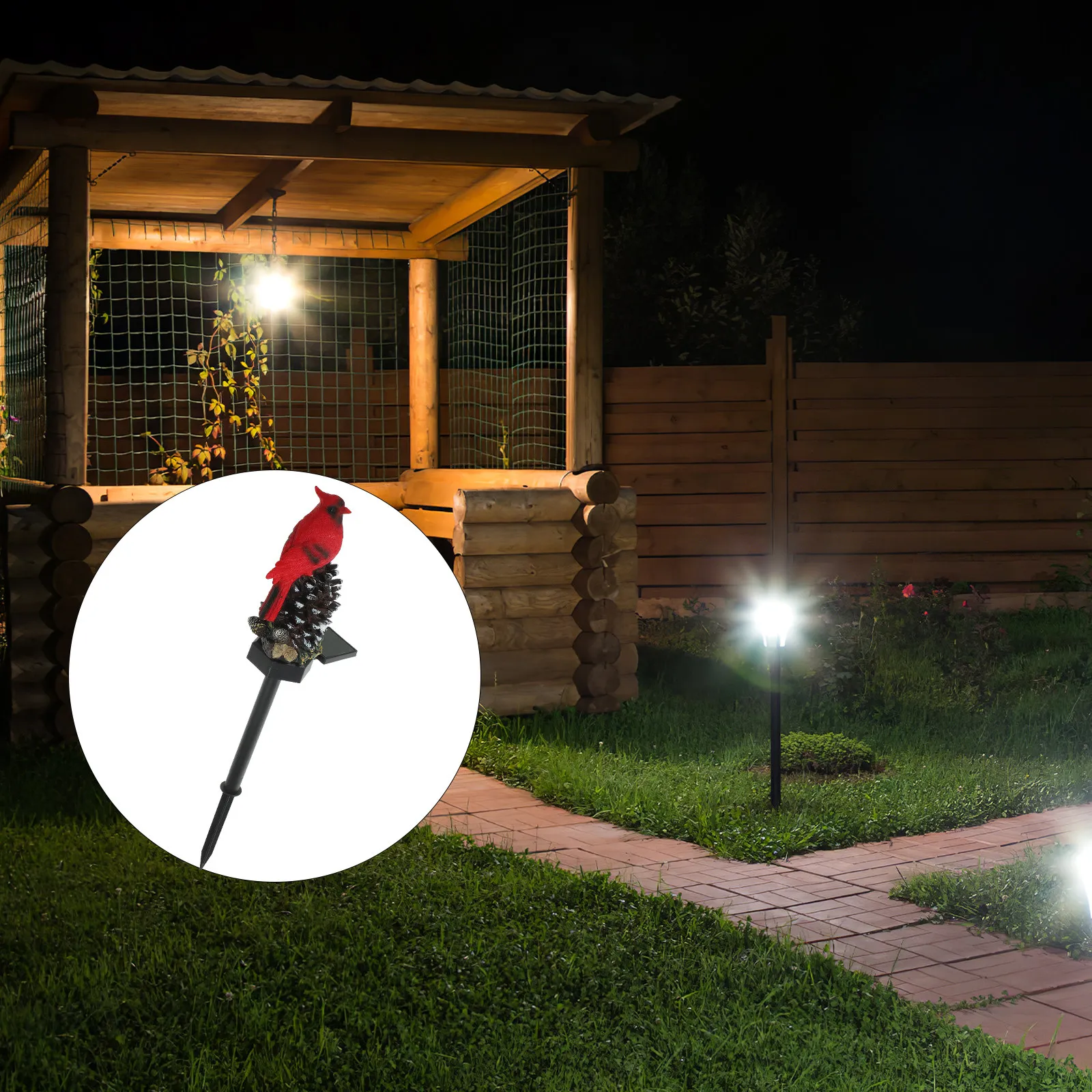

Outdoor Solar Lights Garden Backyard Powered Lawn Decorative Lighting Bird Stake
