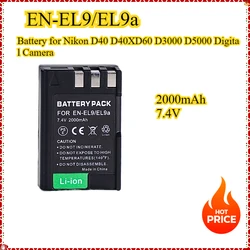 2000mAh EN-EL9 EN-EL9A ENEL9 Batteries&LED Dual Type C Charger for Nikon D40 D40X D60 D3000 D5000 Digital Camera