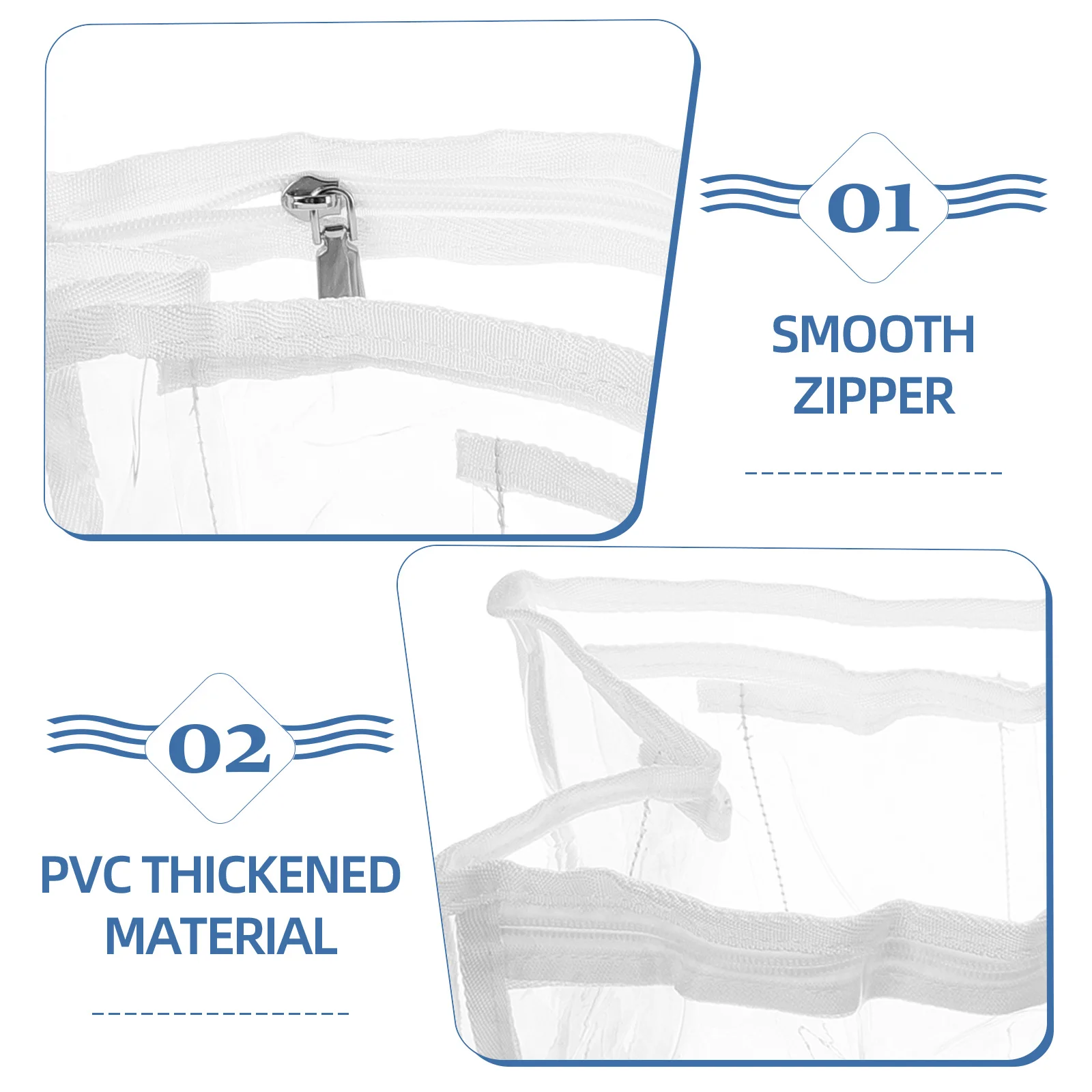 حقيبة الشاطئ سميكة مقسم PVC منظم واضح السفر مخزن للمكياج سعة كبيرة حمل حقيبة لرحلات الشاطئ التخييم