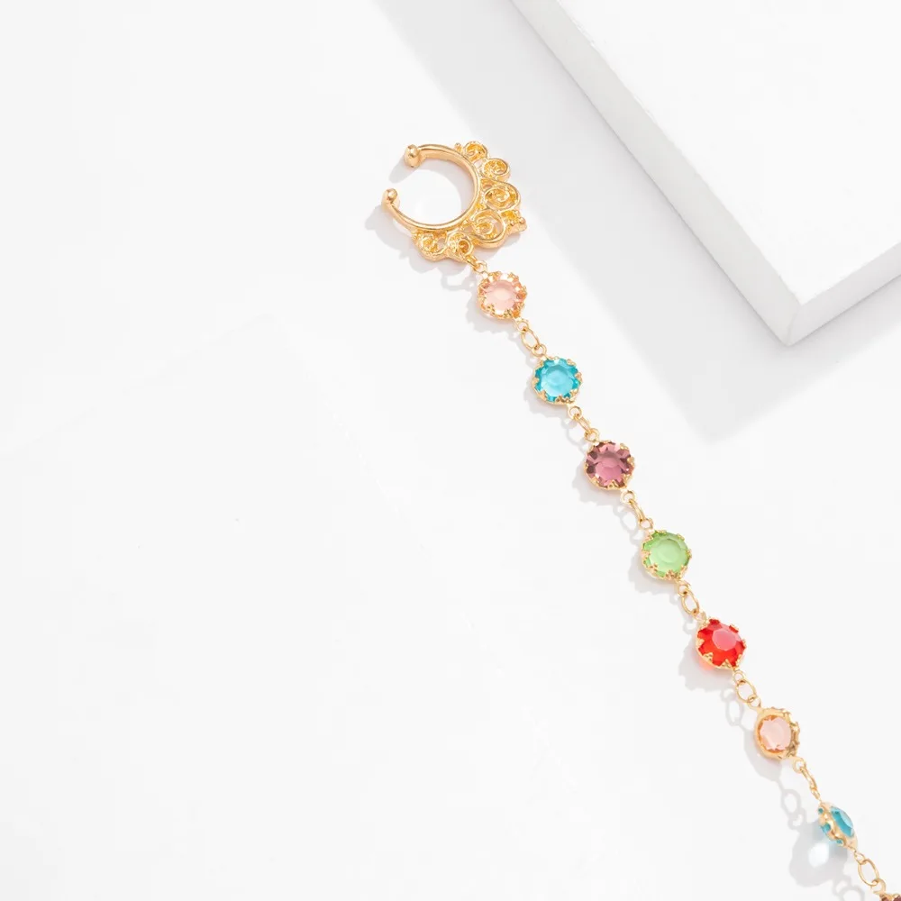 New Fashion Piercing Jewelry Temperament Women Imitation Pearl Butterfly Tassel Chain Sweet Personality Earrings