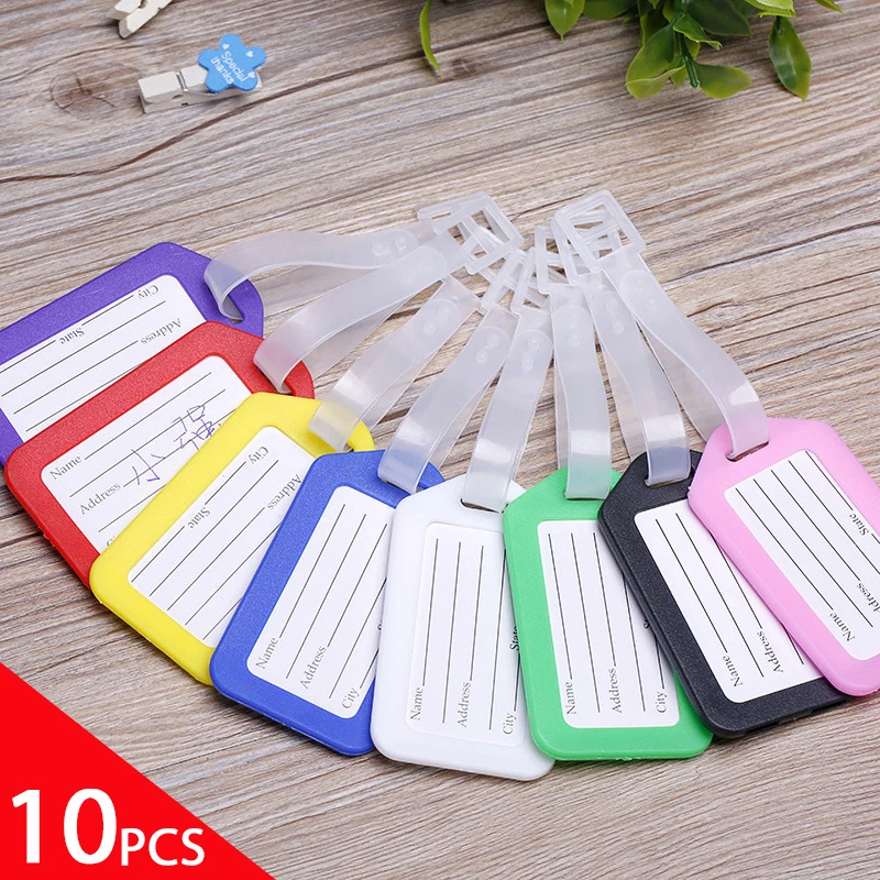 10 Pcs Name Tag Holder Id Card Badge Holder Recipient Information Hanging Tags Express Checked Luggage Note Lanyard